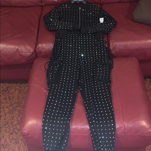 Akira Rhinestone Jumpsuit (New/Never worn) - Picture 6 of 8